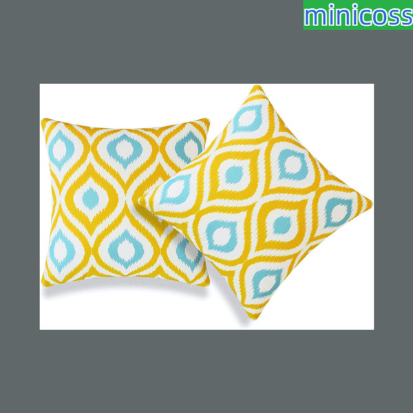 MINICOSS Geometric Weather & Water Resistant Canvas Fabric Pillow Cover